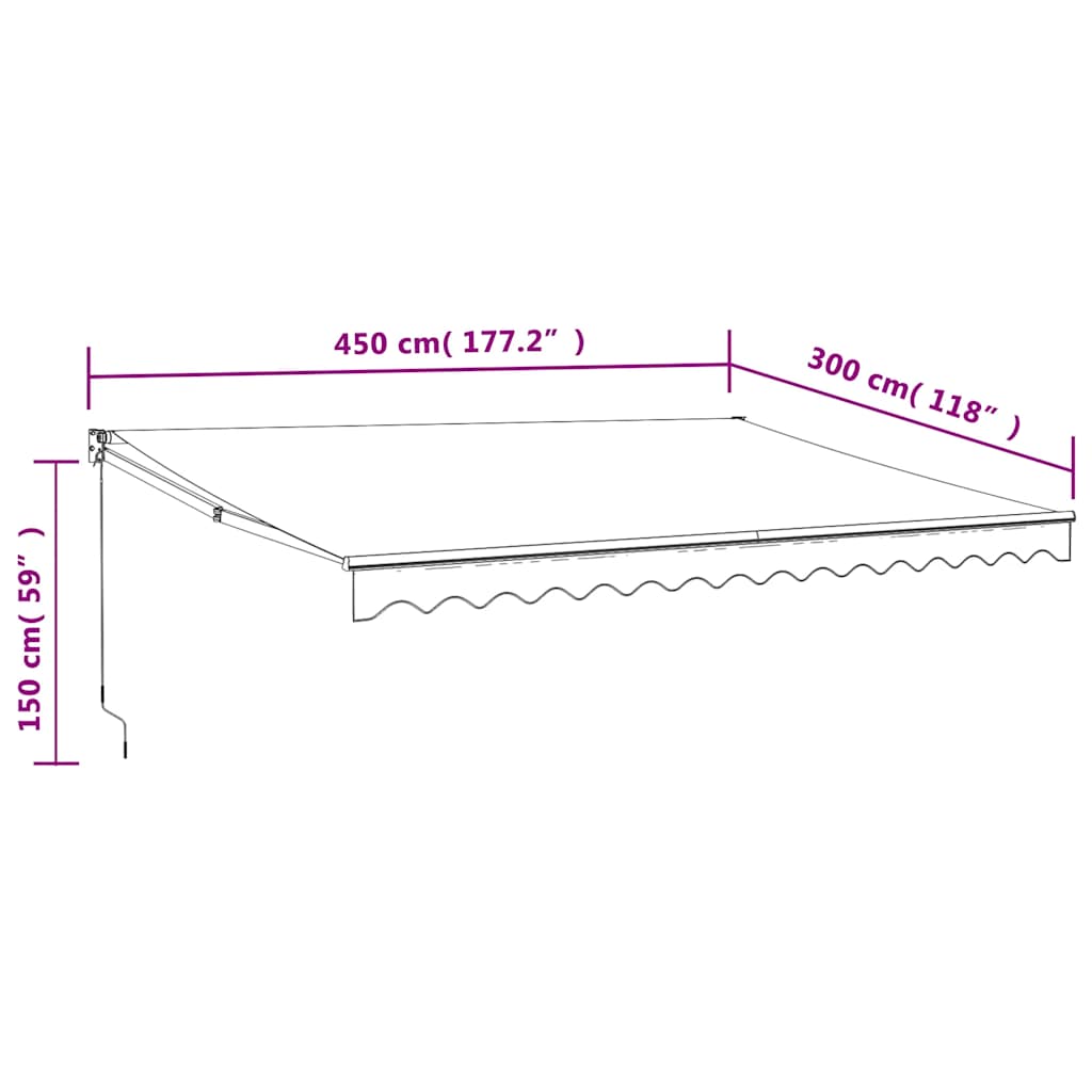 Automatska tenda na uvlačenje narančasto-smeđa 4,5 x 3 m