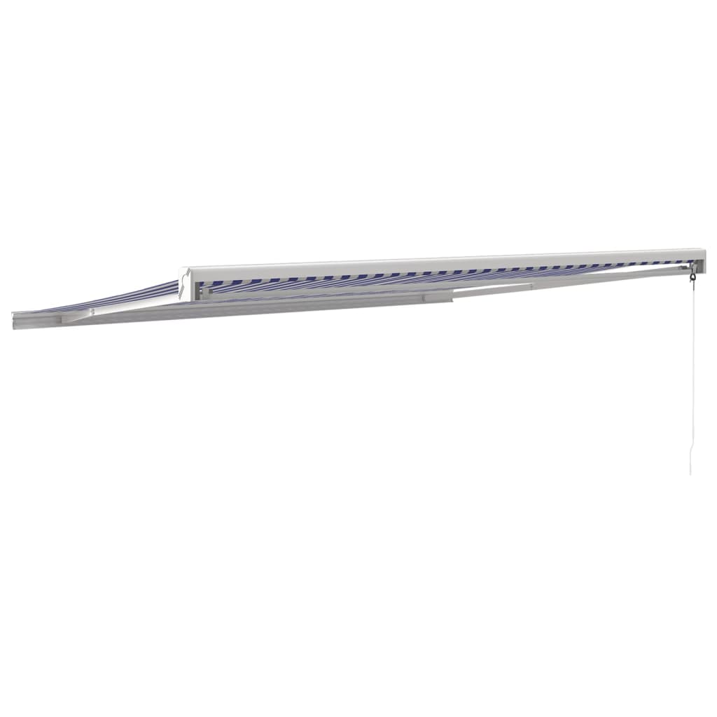 Tenda na uvlačenje plavo-bijela 4 x 3 m od tkanine i aluminija