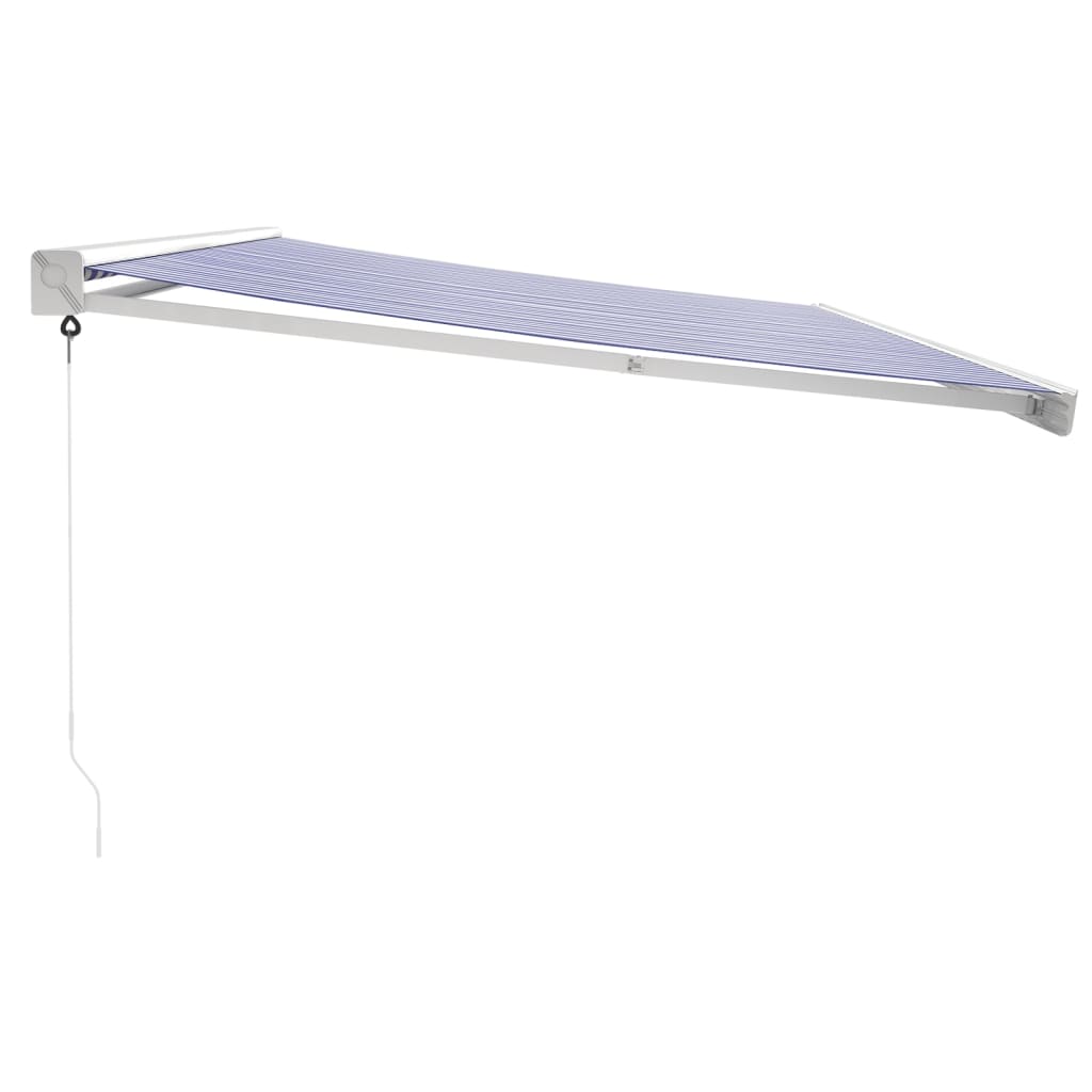 Tenda na uvlačenje plavo-bijela 5 x 3 m od tkanine i aluminija