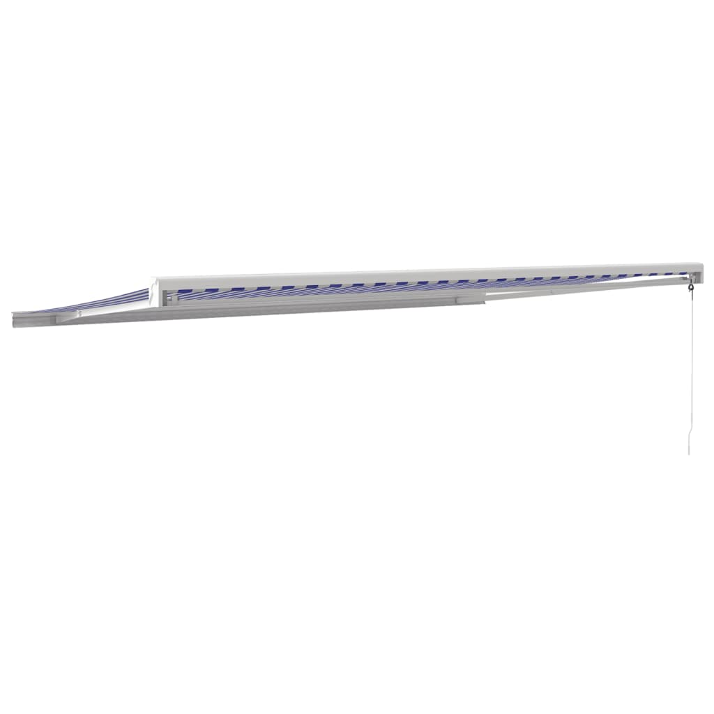 Tenda na uvlačenje plavo-bijela 5 x 3 m od tkanine i aluminija