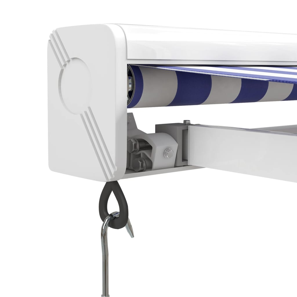 Tenda na uvlačenje plavo-bijela 5 x 3 m od tkanine i aluminija
