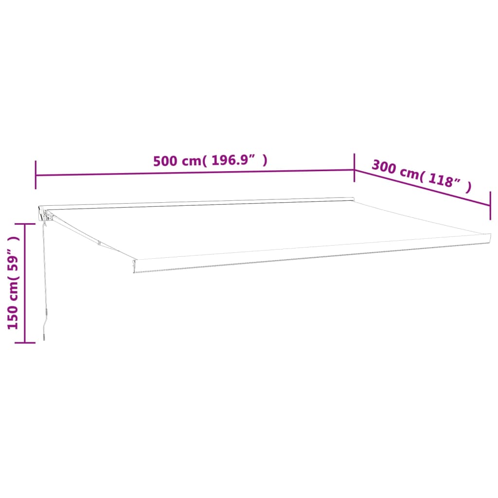 Tenda na uvlačenje krem 5 x 3 m od tkanine i aluminija