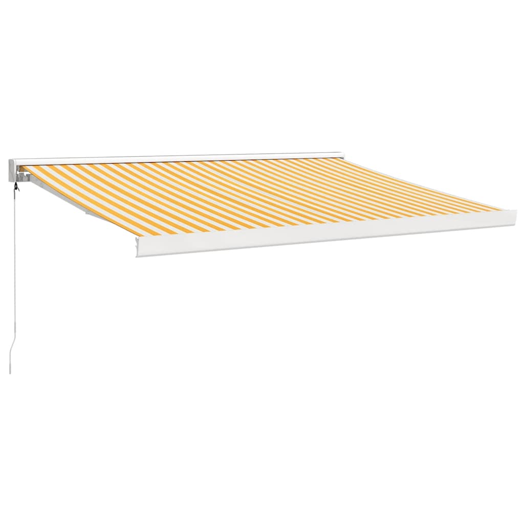 Tenda na uvlačenje žuto-bijela 3 x 2,5 m od tkanine i aluminija