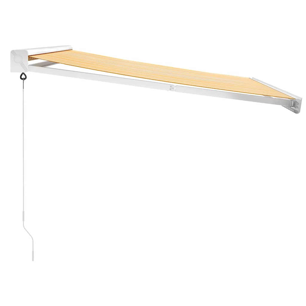 Tenda na uvlačenje žuto-bijela 3 x 2,5 m od tkanine i aluminija
