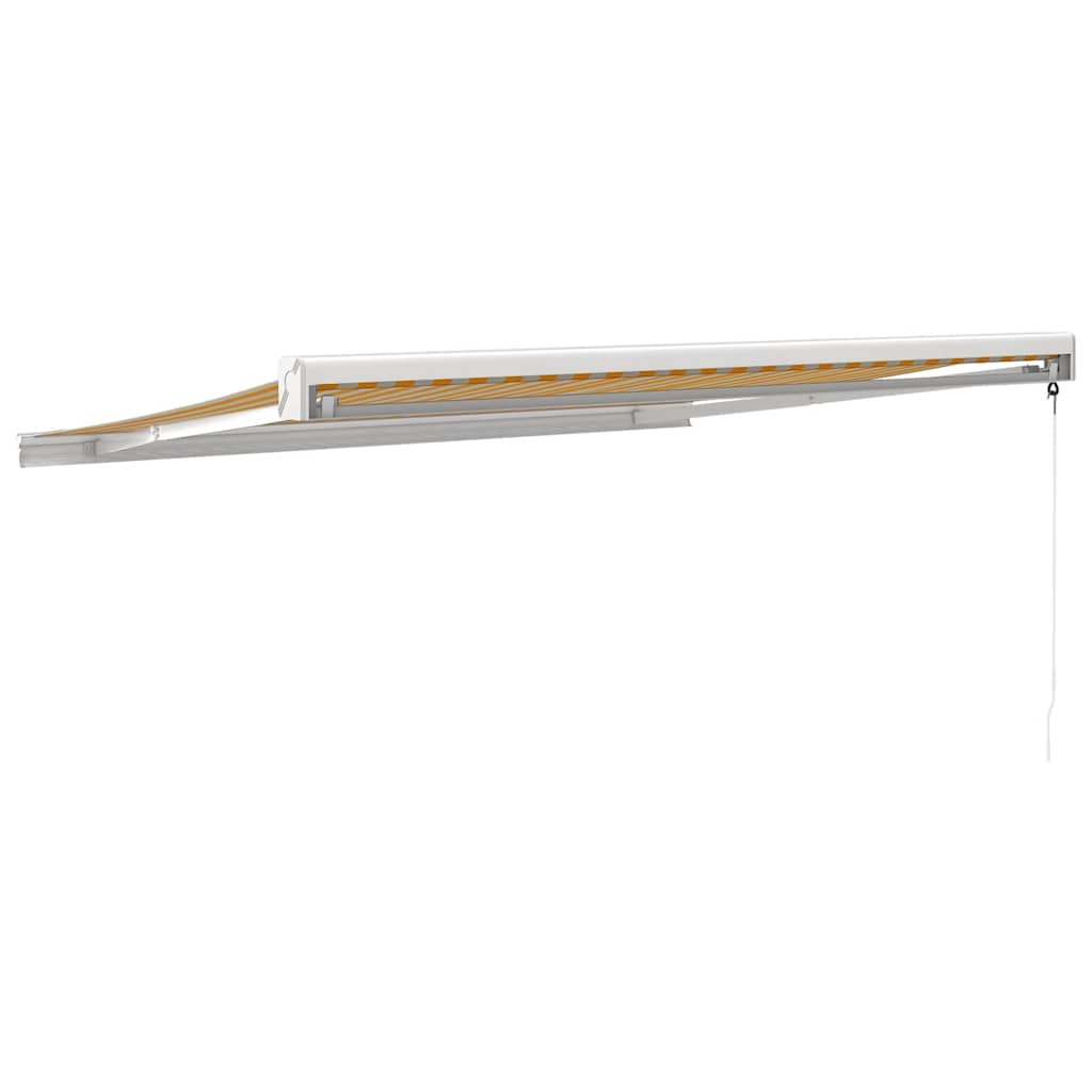 Tenda na uvlačenje žuto-bijela 3 x 2,5 m od tkanine i aluminija