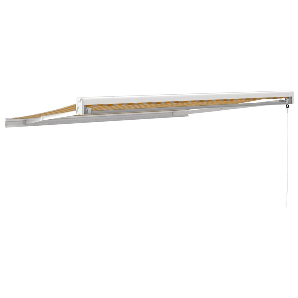 Tenda na uvlačenje žuto-bijela 3,5 x 2,5 m tkanina i aluminij