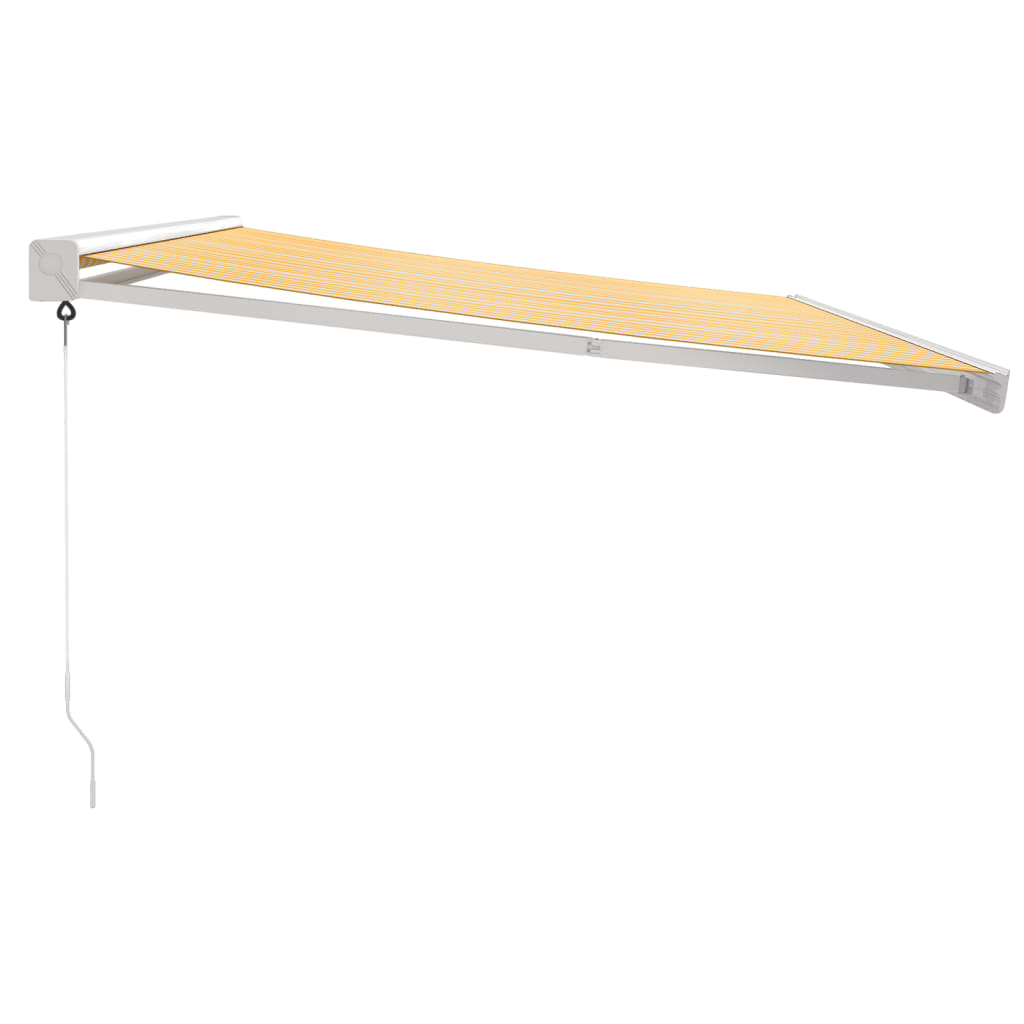 Tenda na uvlačenje žuto-bijela 4,5x3 m od tkanine i aluminija