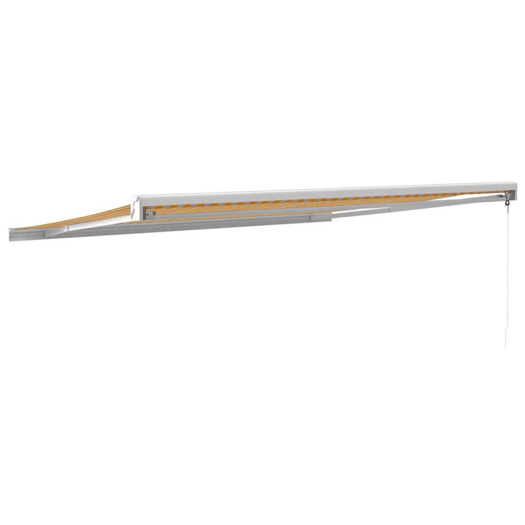 Tenda na uvlačenje žuto-bijela 4,5x3 m od tkanine i aluminija