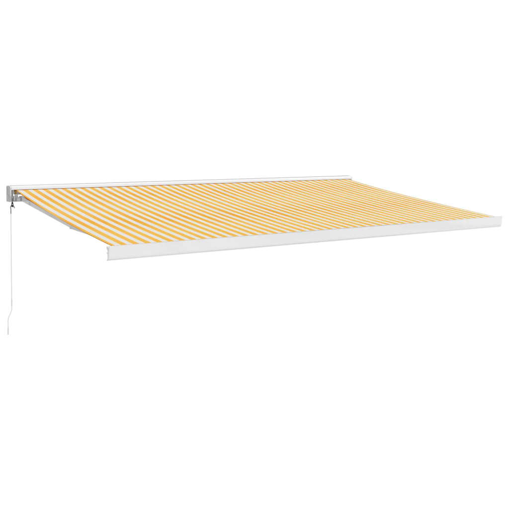 Tenda na uvlačenje žuto-bijela 5 x 3 m od tkanine i aluminija