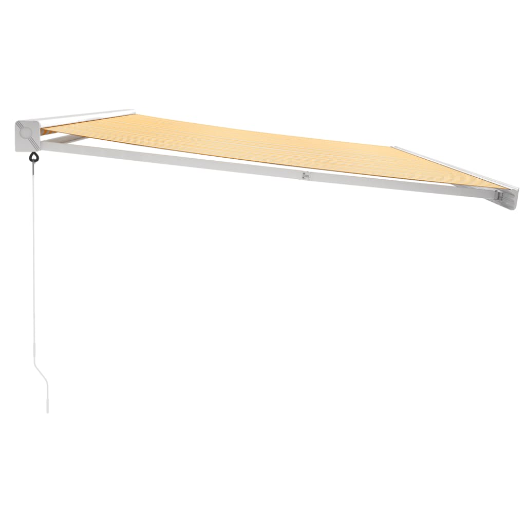 Tenda na uvlačenje žuto-bijela 5 x 3 m od tkanine i aluminija