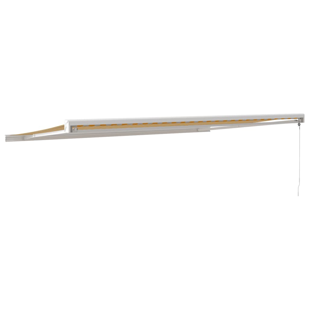 Tenda na uvlačenje žuto-bijela 5 x 3 m od tkanine i aluminija