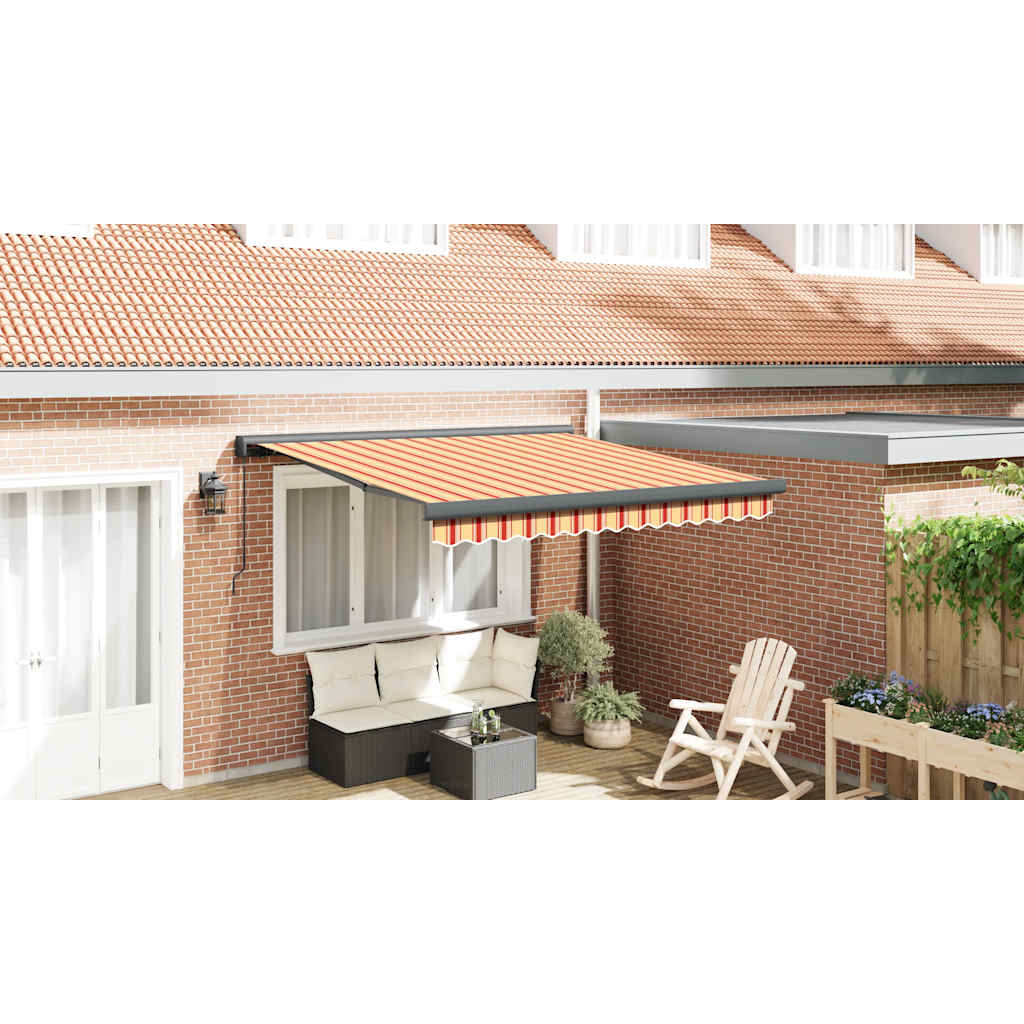 Tenda na uvlačenje žuto-bijela 3 x 2,5 m od tkanine i aluminija