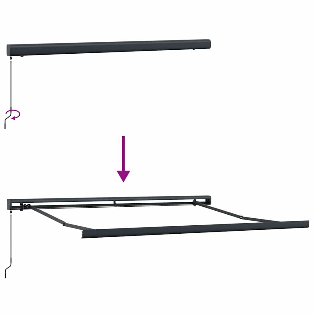 Tenda na uvlačenje žuto-bijela 3 x 2,5 m od tkanine i aluminija