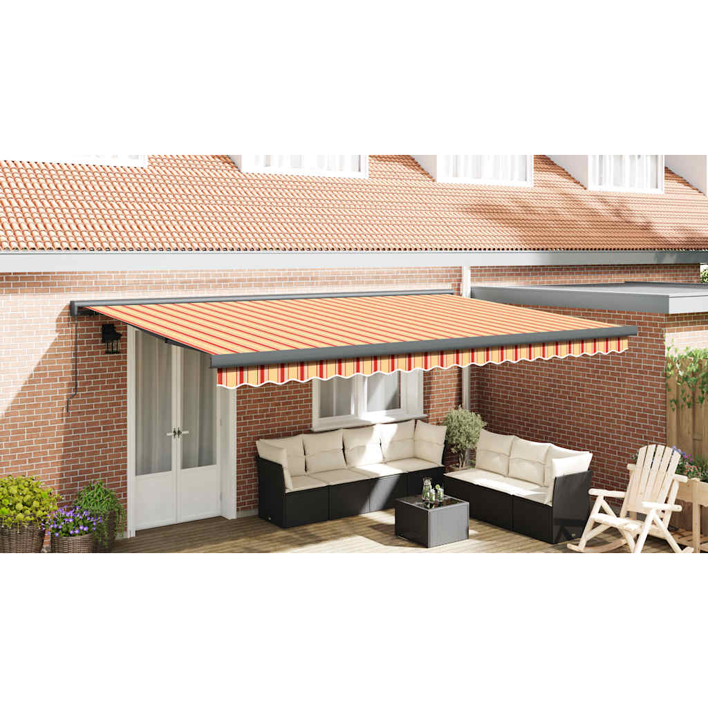Tenda na uvlačenje žuto-bijela 4 x 3 m od tkanine i aluminija