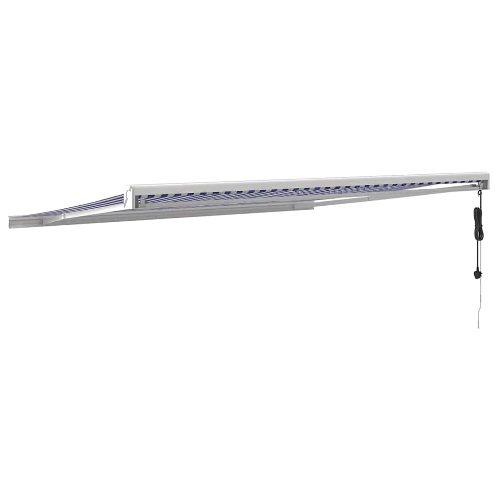 Tenda na uvlačenje plavo-bijela 4 x 3 m od tkanine i aluminija
