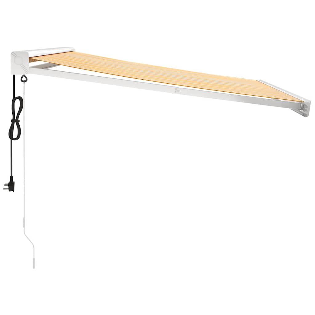 Tenda na uvlačenje žuto-bijela 3 x 2,5 m od tkanine i aluminija