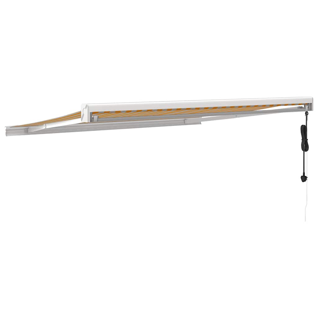 Tenda na uvlačenje žuto-bijela 3 x 2,5 m od tkanine i aluminija
