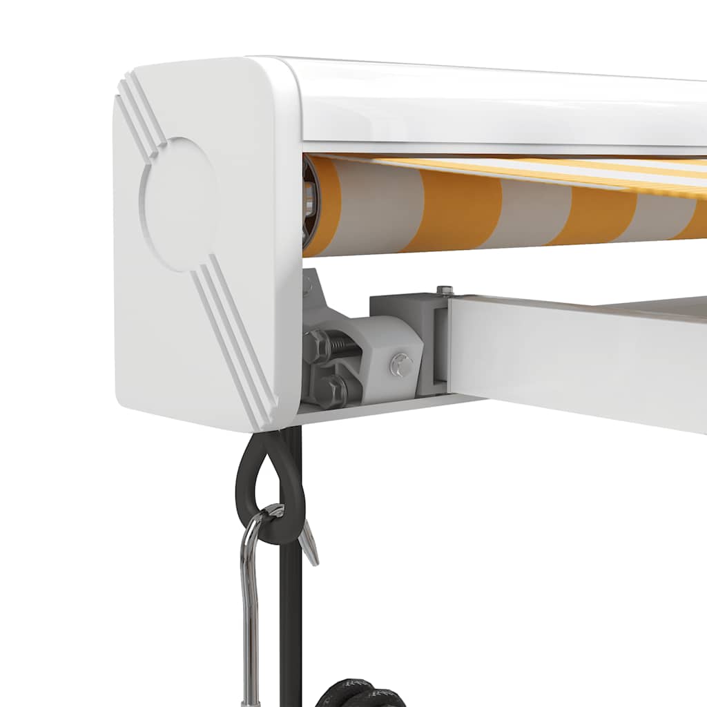 Tenda na uvlačenje žuto-bijela 3 x 2,5 m od tkanine i aluminija