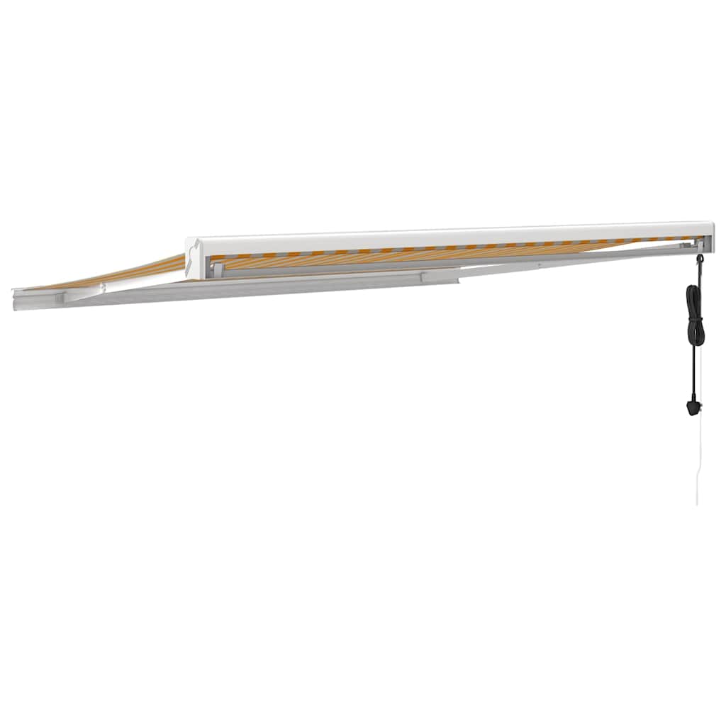Tenda na uvlačenje žuto-bijela 3,5 x 2,5 m tkanina i aluminij