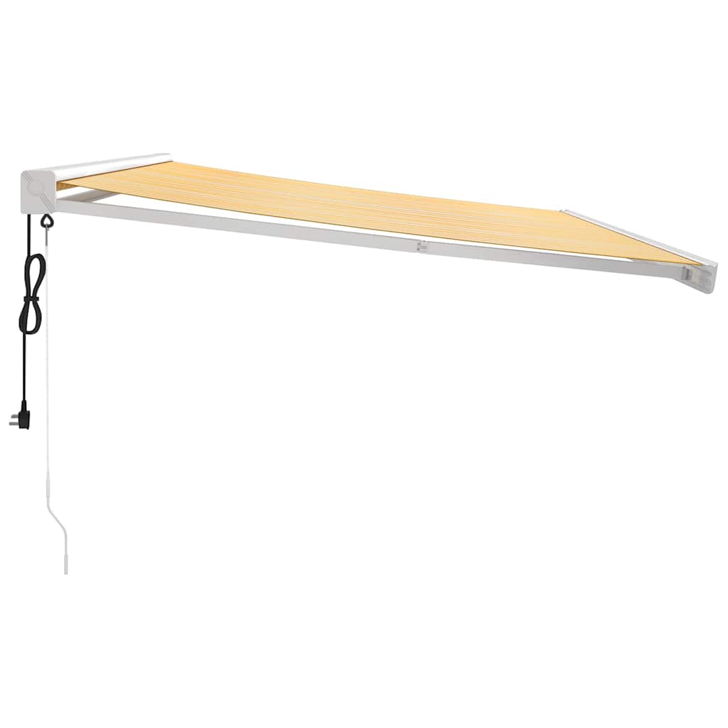 Tenda na uvlačenje žuto-bijela 4 x 3 m od tkanine i aluminija