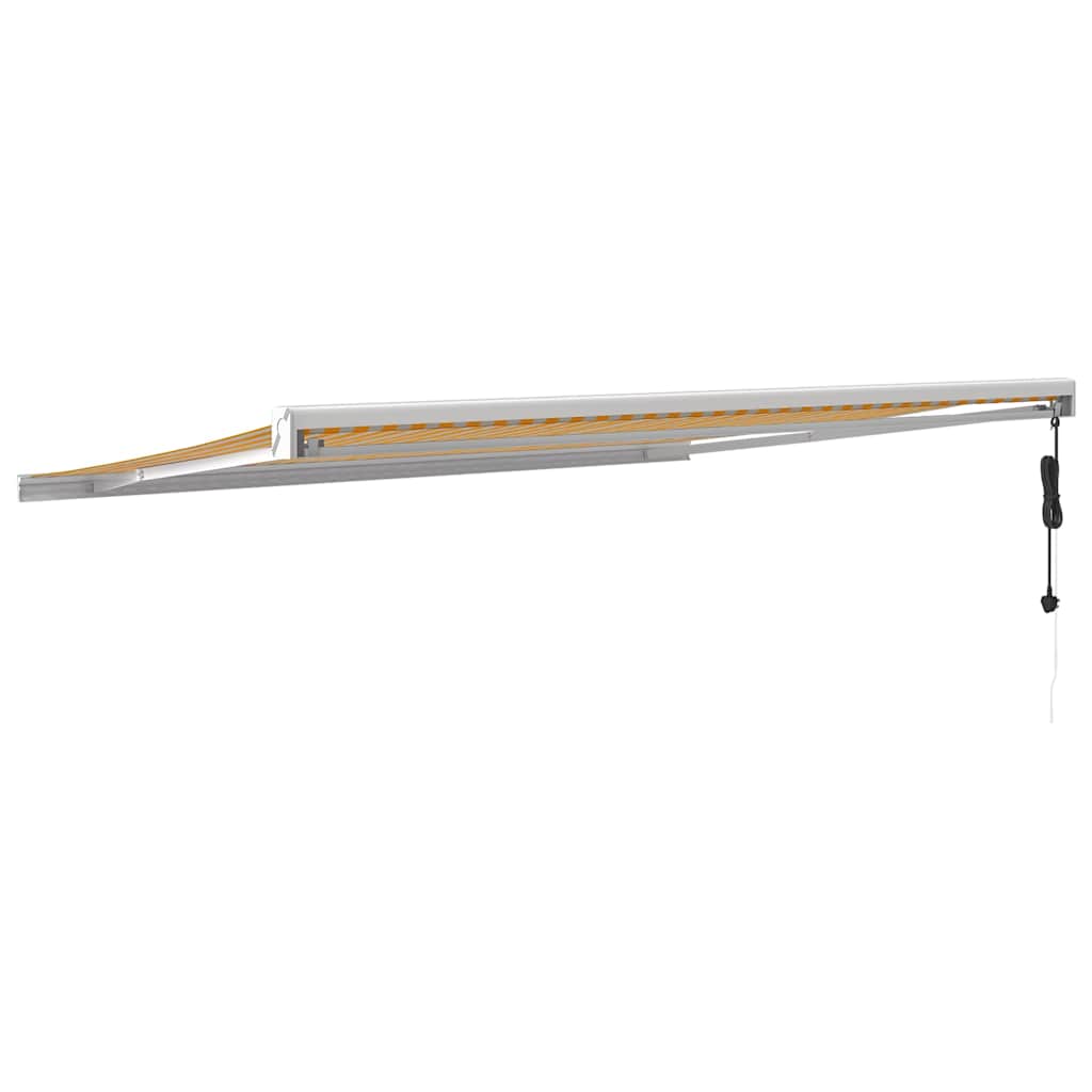 Tenda na uvlačenje žuto-bijela 4 x 3 m od tkanine i aluminija