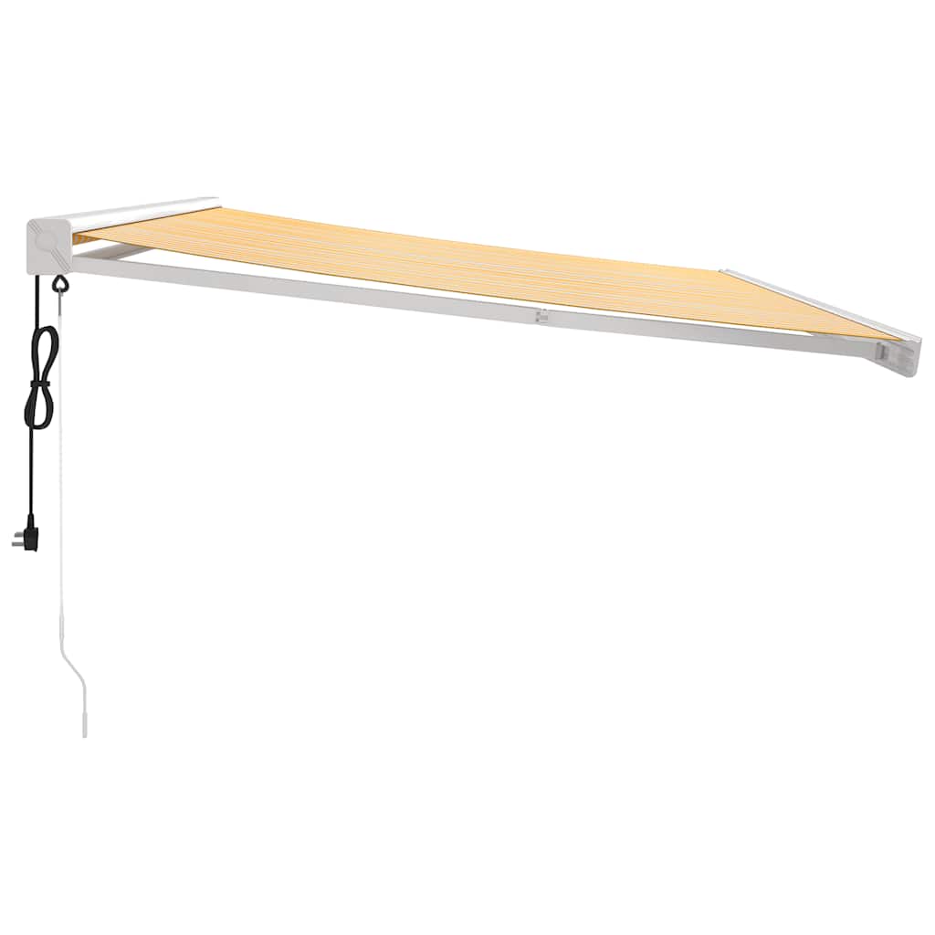 Tenda na uvlačenje žuto-bijela 4,5x3 m od tkanine i aluminija