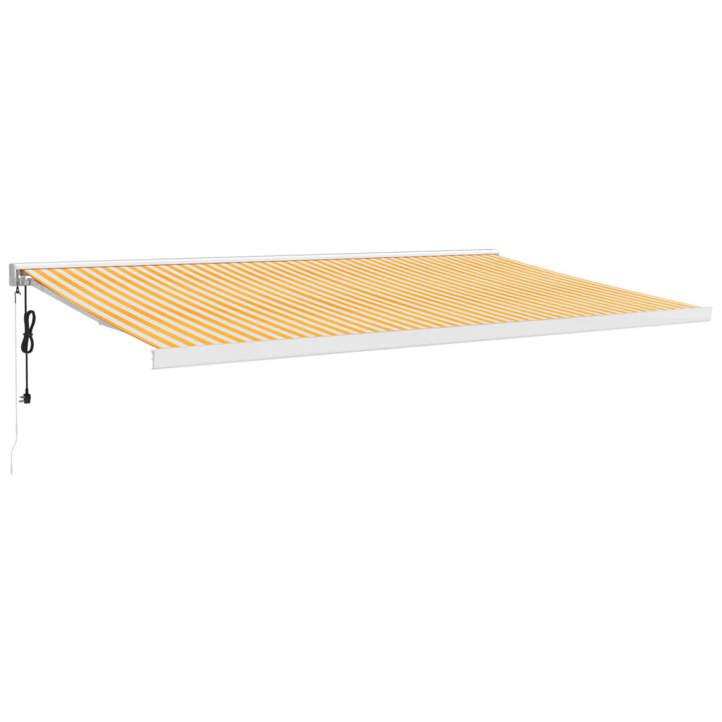 Tenda na uvlačenje žuto-bijela 5 x 3 m od tkanine i aluminija
