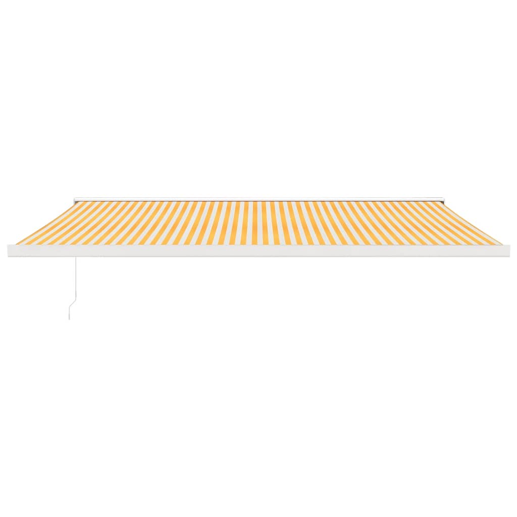 Tenda na uvlačenje žuto-bijela 5 x 3 m od tkanine i aluminija