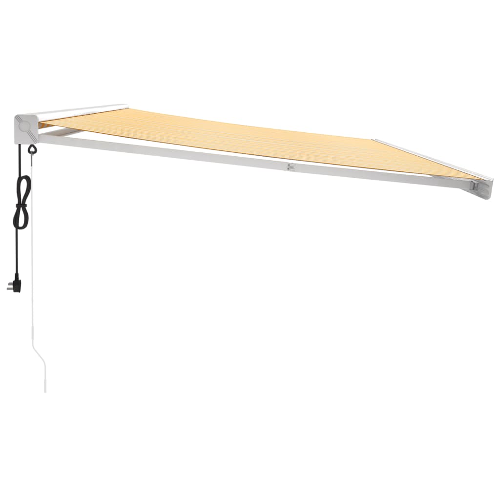 Tenda na uvlačenje žuto-bijela 5 x 3 m od tkanine i aluminija