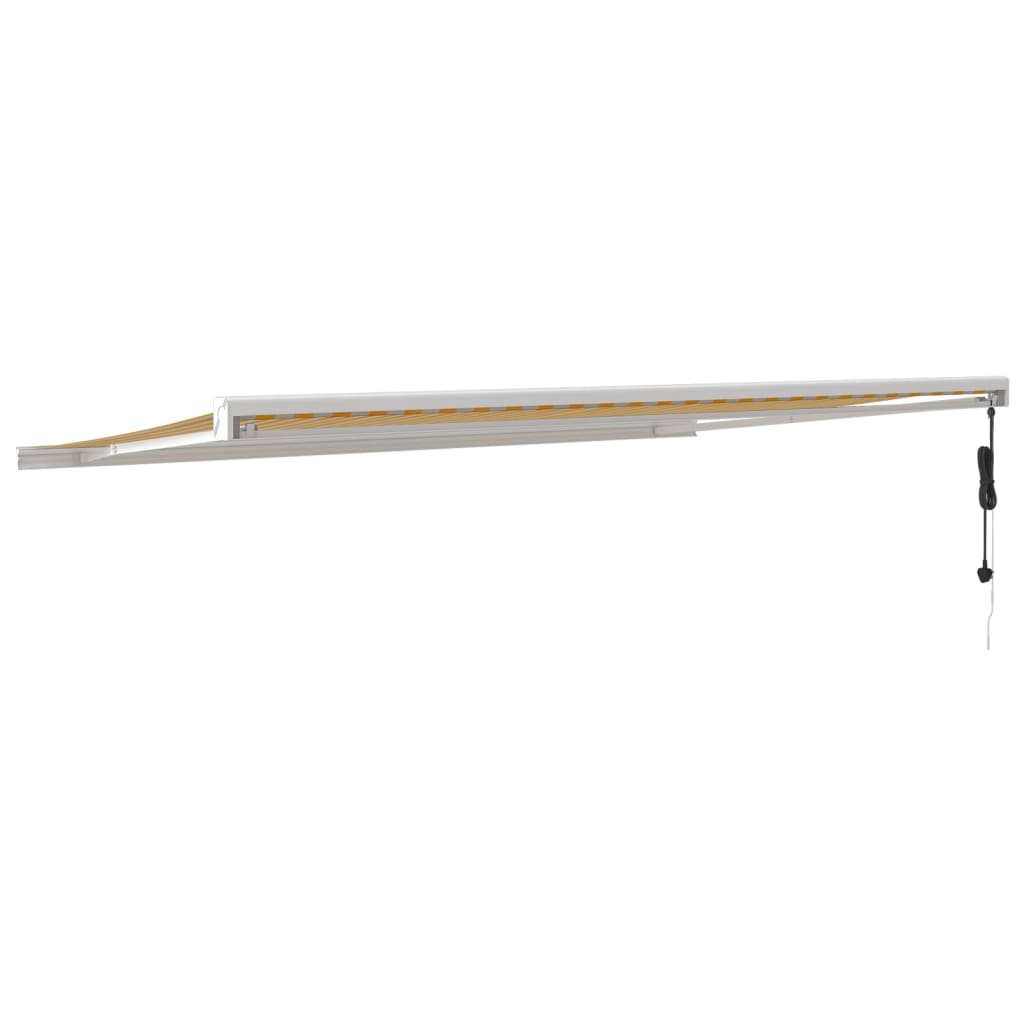 Tenda na uvlačenje žuto-bijela 5 x 3 m od tkanine i aluminija