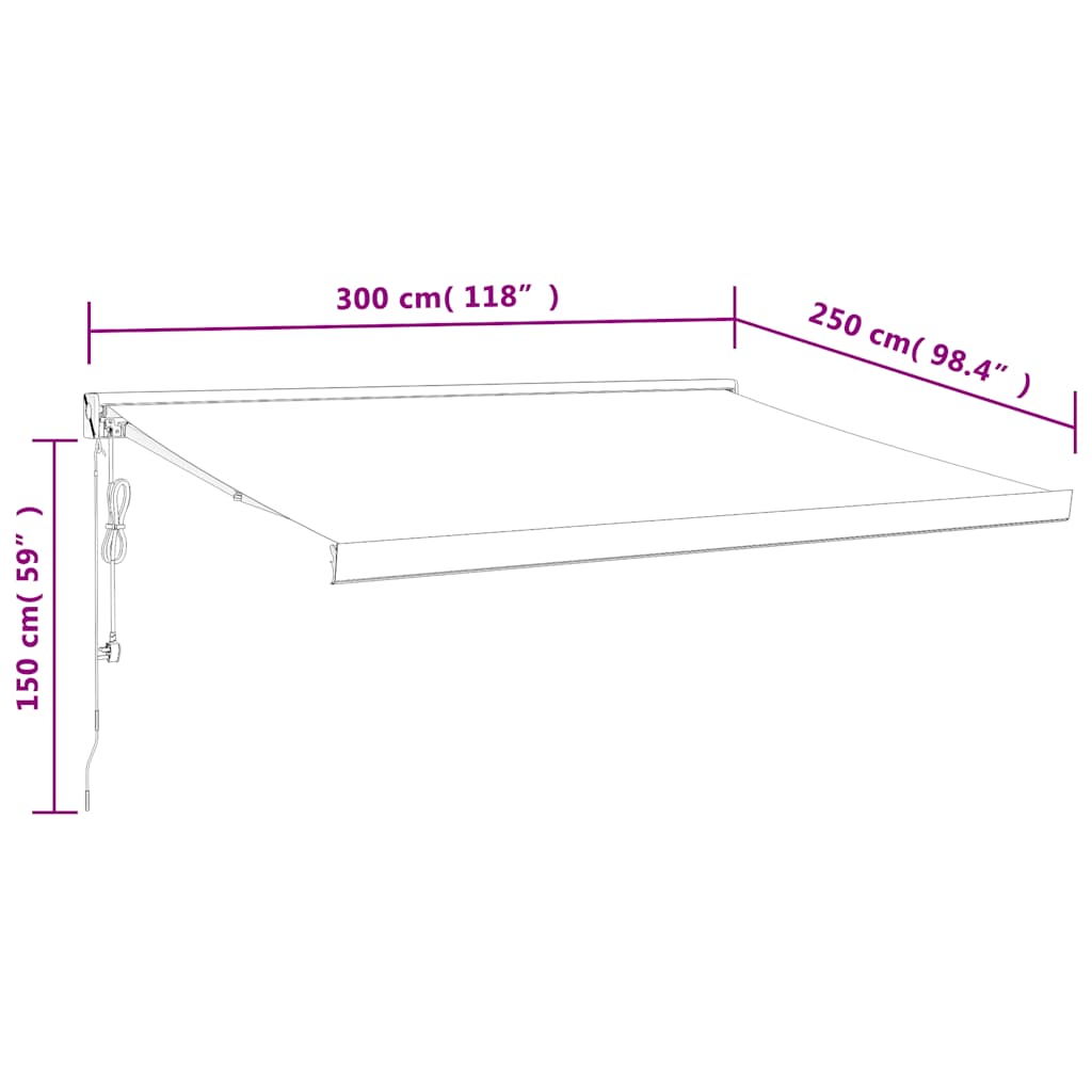 Tenda na uvlačenje narančasto-smeđa 3x2,5 m tkanina i aluminij
