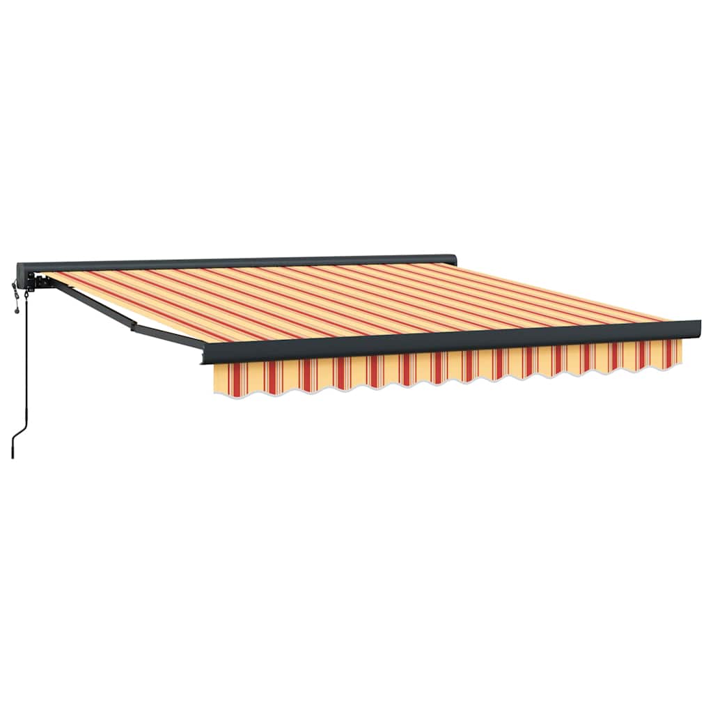 Tenda na uvlačenje žuto-bijela 3 x 2,5 m od tkanine i aluminija