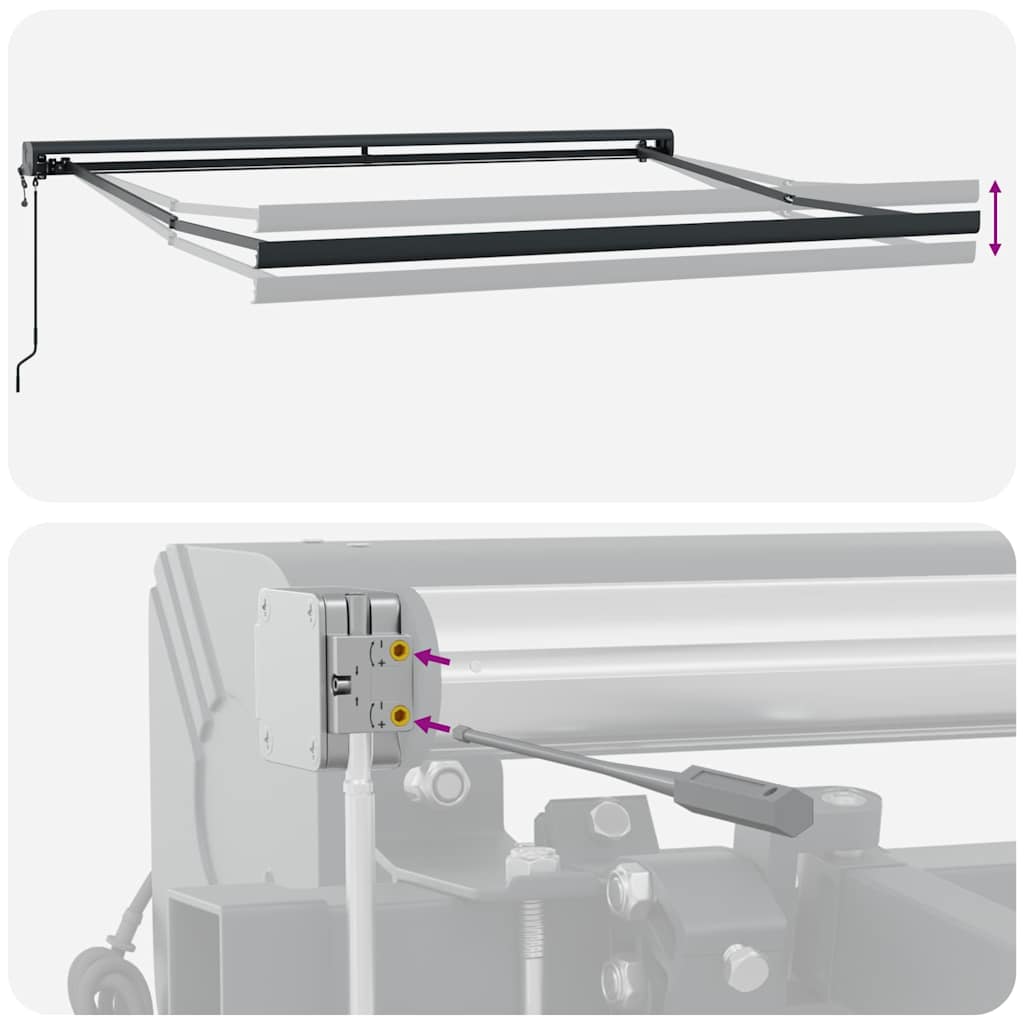 Tenda na uvlačenje žuto-bijela 3 x 2,5 m od tkanine i aluminija