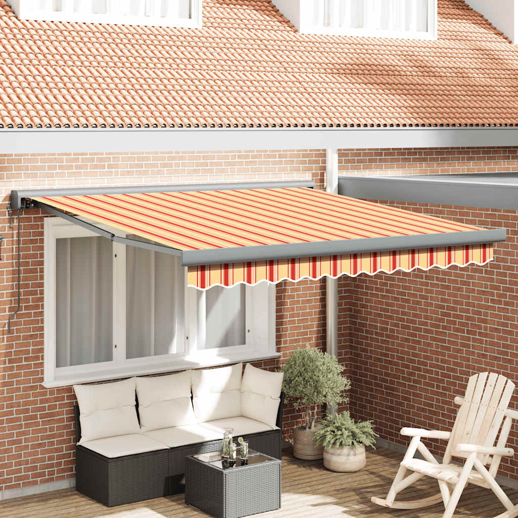 Tenda na uvlačenje žuto-bijela 3 x 2,5 m od tkanine i aluminija