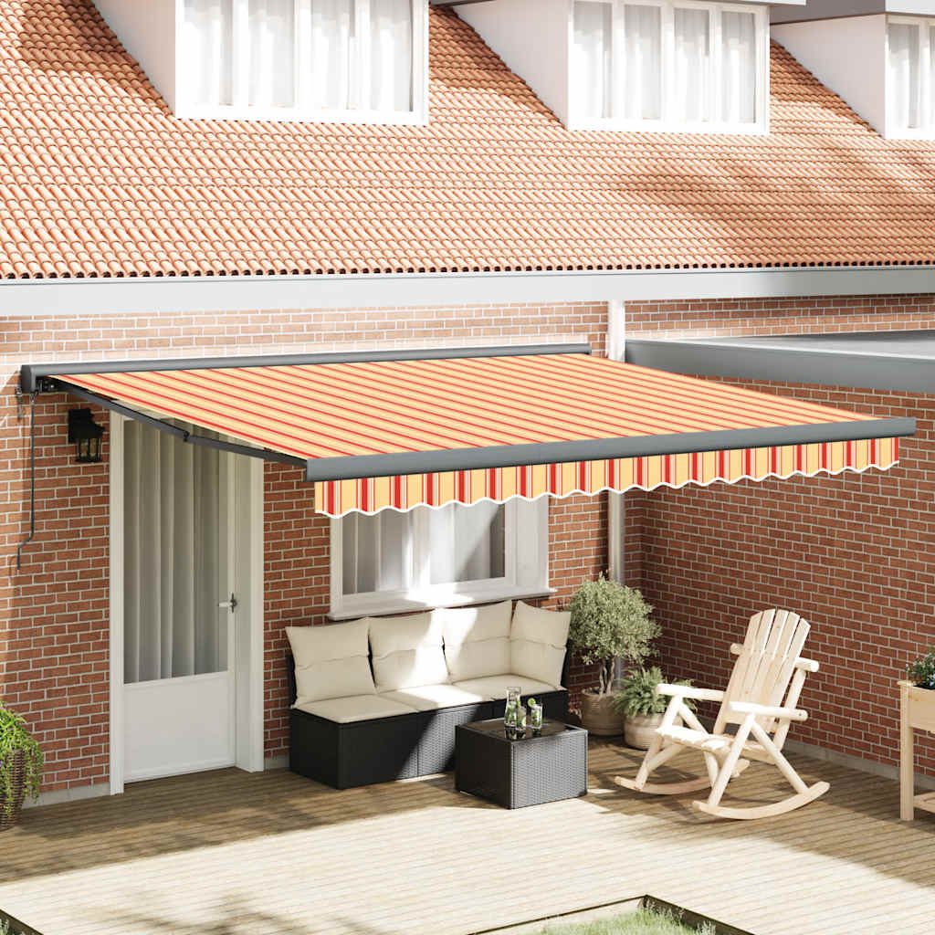 Tenda na uvlačenje žuto-bijela 4 x 3 m od tkanine i aluminija