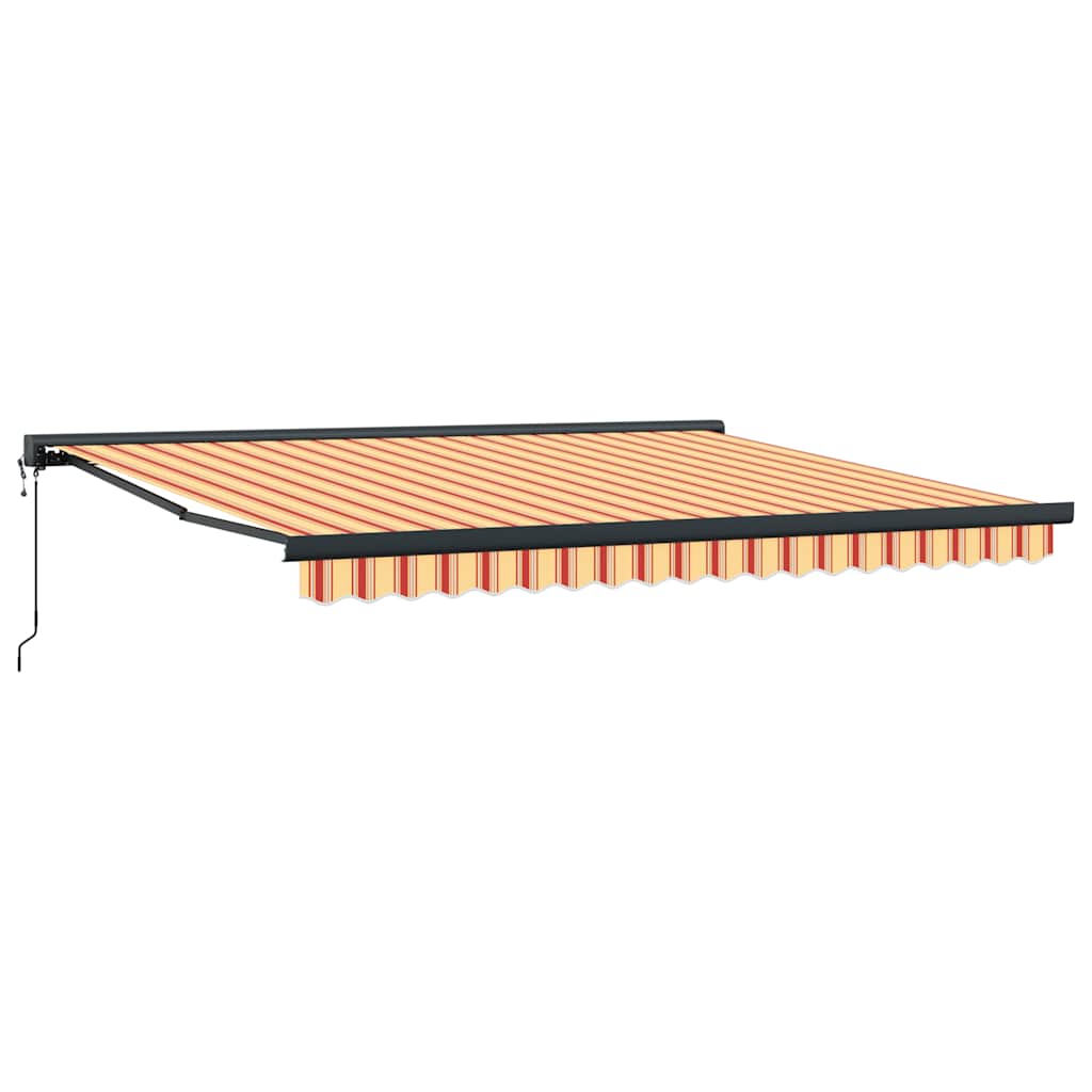 Tenda na uvlačenje žuto-bijela 4,5x3 m od tkanine i aluminija