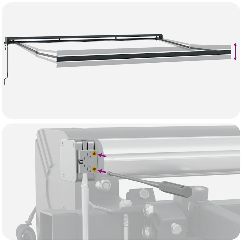 Tenda na uvlačenje žuto-bijela 4,5x3 m od tkanine i aluminija