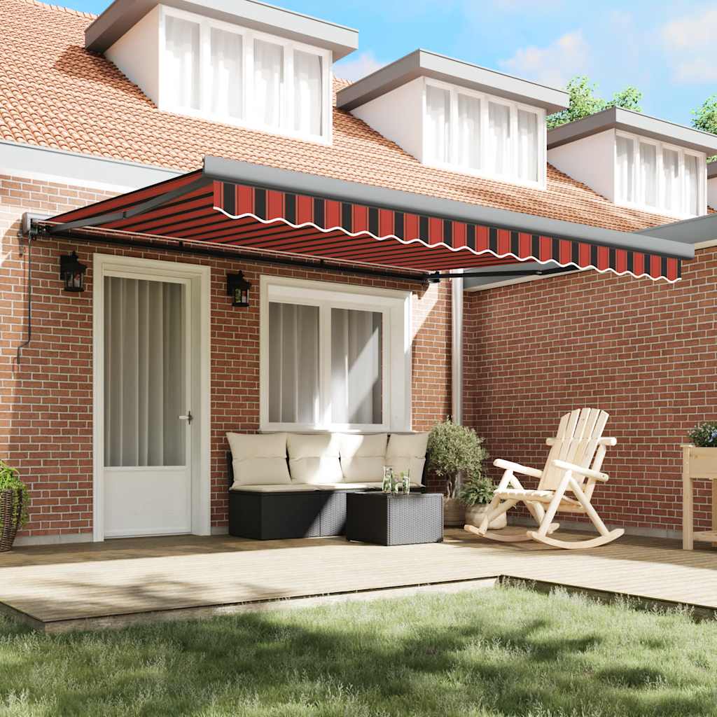 Tenda na uvlačenje narančasto-smeđa 4 x 3 m tkanina i aluminij