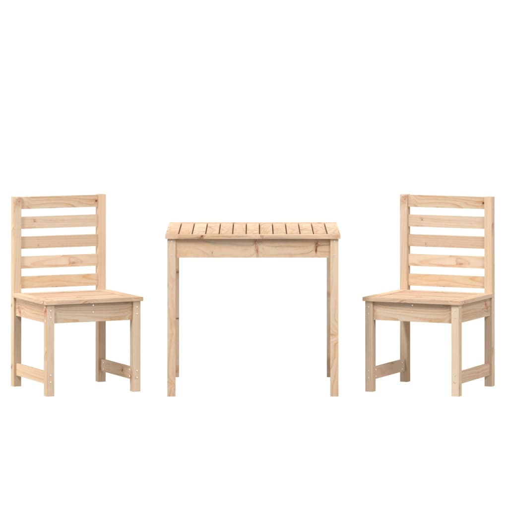 3-dijelni vrtni bistro set od masivne borovine