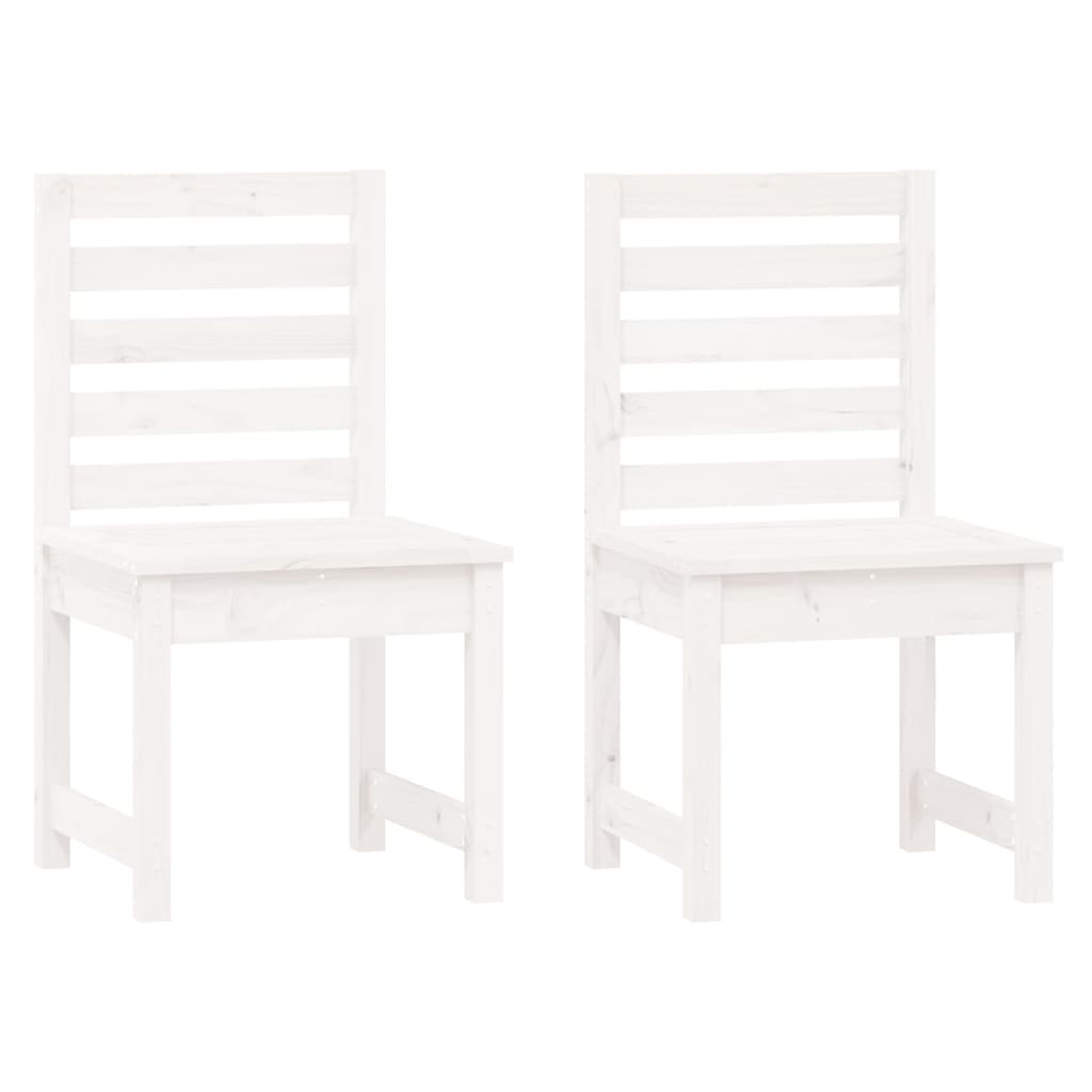 7-dijelni vrtni blagovaonski set bijeli od masivne borovine