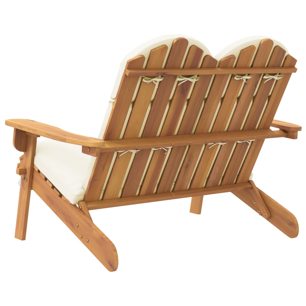 Vrtna klupa Adirondack s jastucima 126 cm masivno drvo bagrema