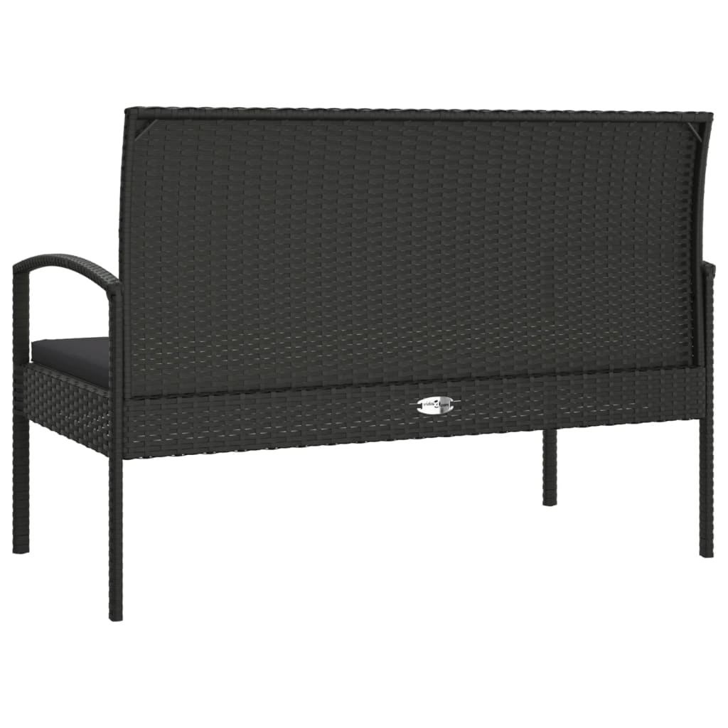 Vrtna klupa s jastukom crna 105 cm od poliratana