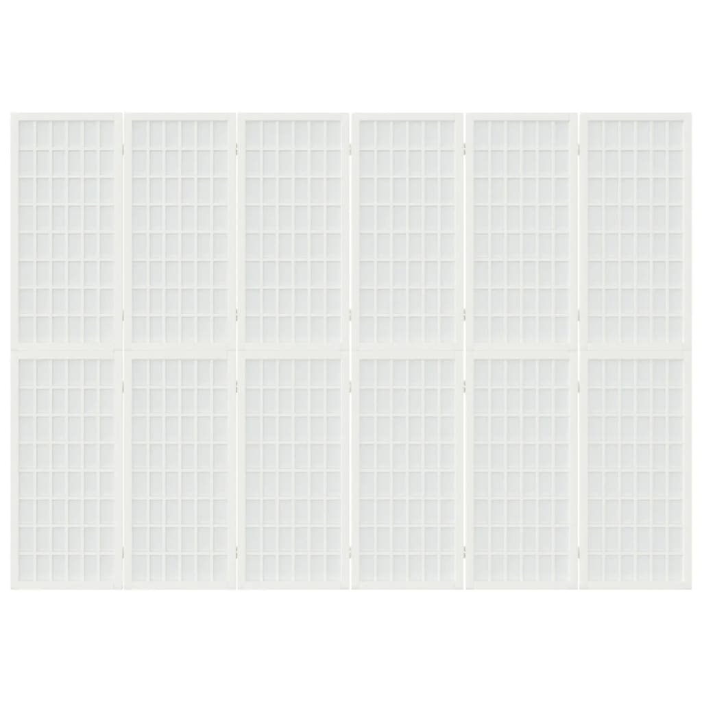 Sklopiva sobna pregrada 6 panela japanski stil 240x170cm bijela