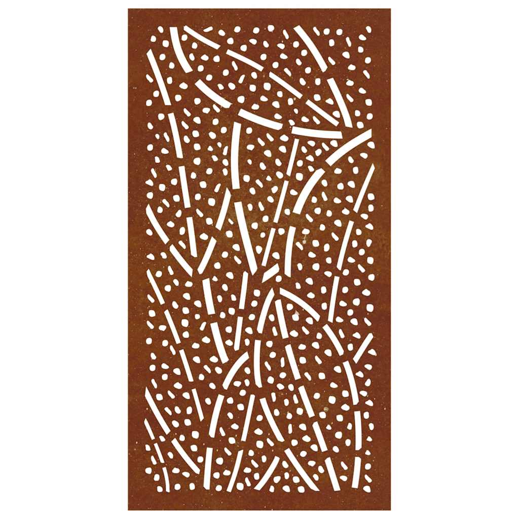 Vrtni zidni ukras 105 x 55 cm od čelika COR-TEN s uzorkom lišća Smeđa