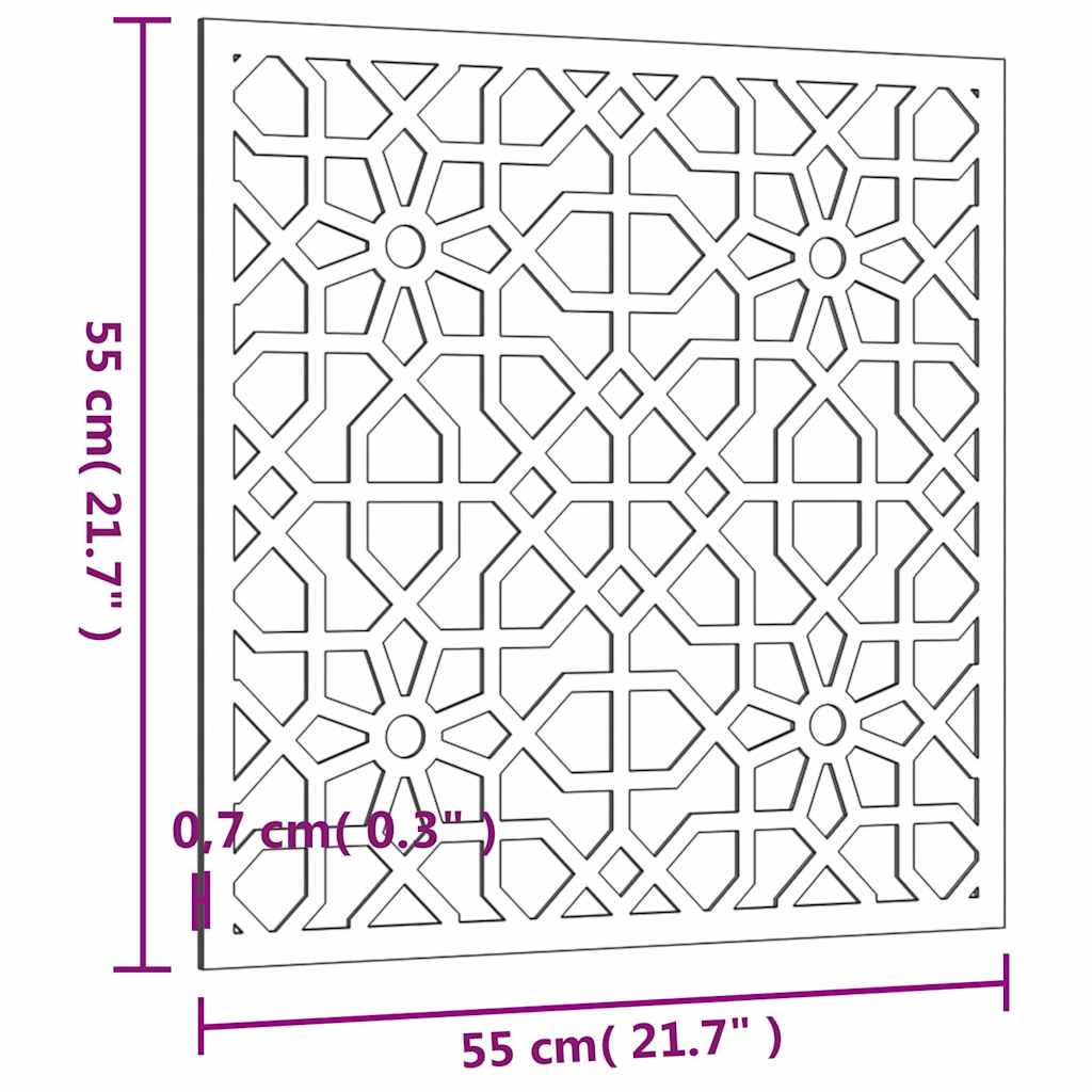 Vrtni zidni ukras 55 x 55 cm čelik COR-TEN s maurskim uzorkom