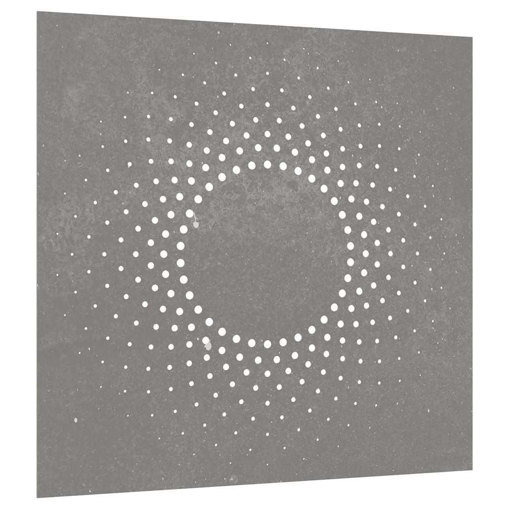 Vrtni zidni ukras 55 x 55 cm od čelika COR-TEN s uzorkom sunca