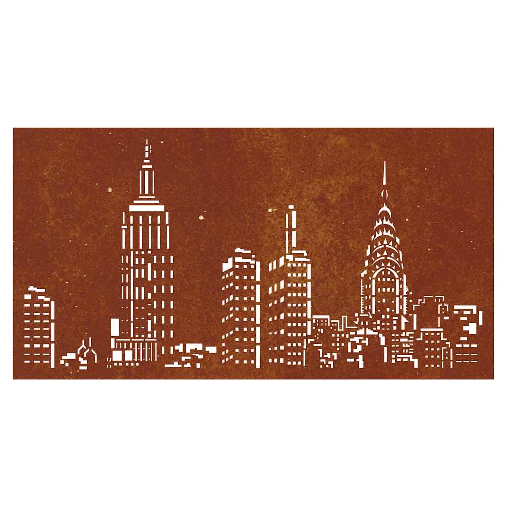 Vrtni zidni ukras 105 x 55 cm čelik COR-TEN s uzorkom horizonta