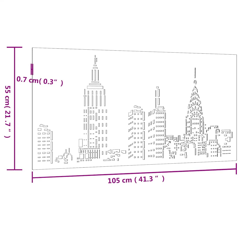 Vrtni zidni ukras 105 x 55 cm čelik COR-TEN s uzorkom horizonta