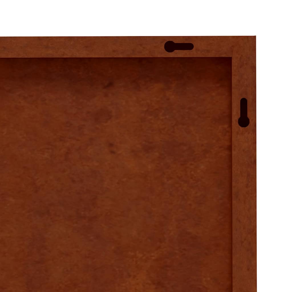 Vrtni zidni ukras 105 x 55 cm od čelika COR-TEN s uzorkom lišća