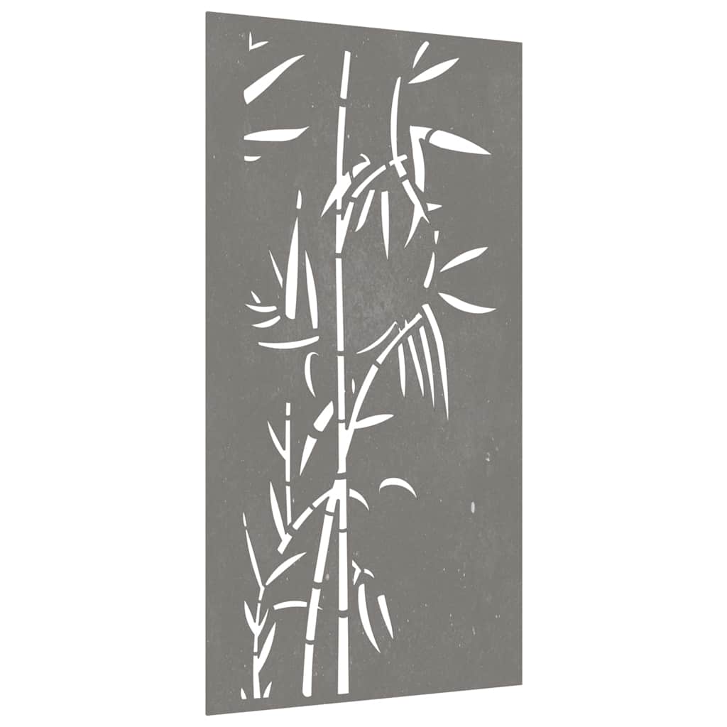 Vrtni zidni ukras 105 x 55 cm čelik COR-TEN s uzorkom bambusa